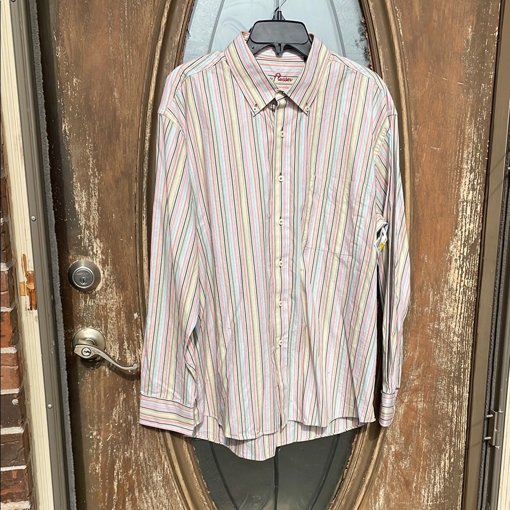 Alan Flusser Full button Down Top! Men’s XL